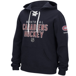 NHL Montreal Canadiens Reebok Stitch Em Up Lace Hoodie - Navy