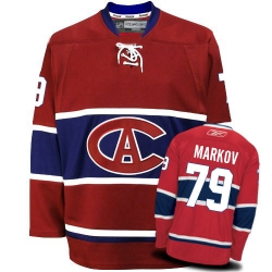 Andrei Markov Reebok Montreal Canadiens Authentic Red New CA NHL Jersey