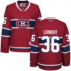 Brett Lernout Women's Reebok Montreal Canadiens Premier Red Home Jersey