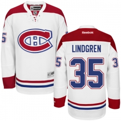 Charlie Lindgren Reebok Montreal Canadiens Premier White Away Jersey