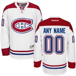 Reebok Montreal Canadiens Customized Authentic White Away NHL Jersey