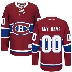 Youth Reebok Montreal Canadiens Customized Premier Red Home NHL Jersey