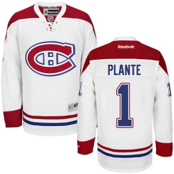 Jacques Plante Reebok Montreal Canadiens Authentic White Away NHL Jersey