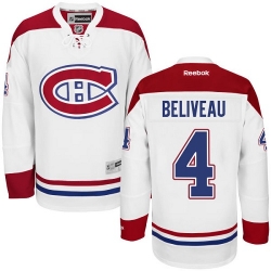 Jean Beliveau Reebok Montreal Canadiens Authentic White Away NHL Jersey