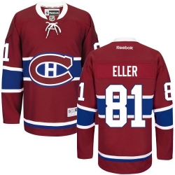 Lars Eller Reebok Montreal Canadiens Authentic Red Home NHL Jersey