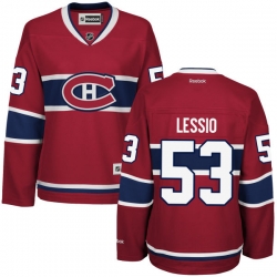 Lucas Lessio Women's Reebok Montreal Canadiens Authentic Red Home Jersey