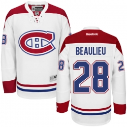 Nathan Beaulieu Reebok Montreal Canadiens Authentic White Away Jersey