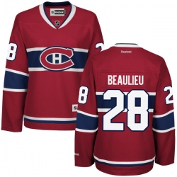 Nathan Beaulieu Women's Reebok Montreal Canadiens Premier Red Home Jersey