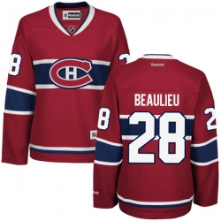 Nathan Beaulieu Women's Reebok Montreal Canadiens Authentic Red Home Jersey