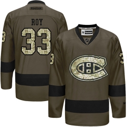 Patrick Roy Reebok Montreal Canadiens Authentic Green Salute to Service NHL Jersey