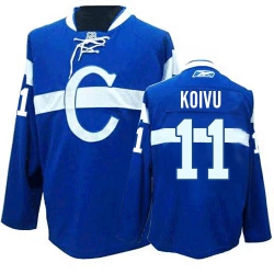 Saku Koivu Reebok Montreal Canadiens Authentic Blue Third NHL Jersey