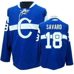 Serge Savard Reebok Montreal Canadiens Authentic Blue Third NHL Jersey