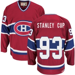 Stanley Cup CCM Montreal Canadiens Authentic Red Throwback NHL Jersey