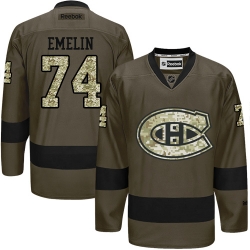 Alexei Emelin Reebok Montreal Canadiens Premier Green Salute to Service NHL Jersey