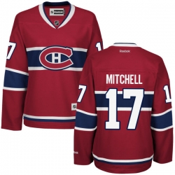 Torrey Mitchell Women's Reebok Montreal Canadiens Authentic Red Home Jersey