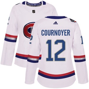 Yvan Cournoyer Women's Adidas Montreal Canadiens Authentic White 2017 100 Classic Jersey