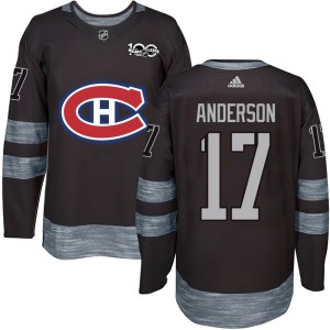 Josh Anderson Men's Montreal Canadiens Authentic Black 1917-2017 100th Anniversary Jersey