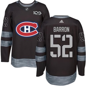 Justin Barron Men's Montreal Canadiens Authentic Black 1917-2017 100th Anniversary Jersey