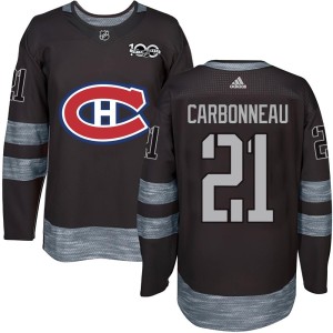 Guy Carbonneau Men's Montreal Canadiens Authentic Black 1917-2017 100th Anniversary Jersey