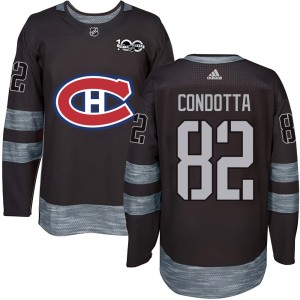 Lucas Condotta Men's Montreal Canadiens Authentic Black 1917-2017 100th Anniversary Jersey