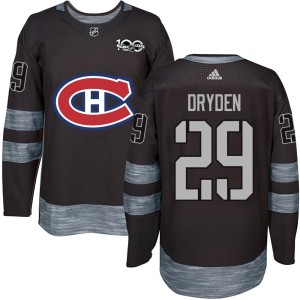 Ken Dryden Men's Montreal Canadiens Authentic Black 1917-2017 100th Anniversary Jersey