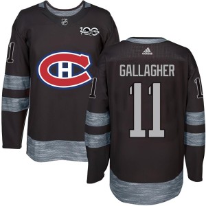 Brendan Gallagher Men's Montreal Canadiens Authentic Black 1917-2017 100th Anniversary Jersey