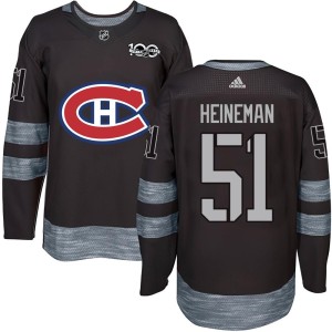 Emil Heineman Men's Montreal Canadiens Authentic Black 1917-2017 100th Anniversary Jersey