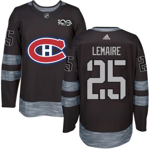 Jacques Lemaire Men's Montreal Canadiens Authentic Black 1917-2017 100th Anniversary Jersey