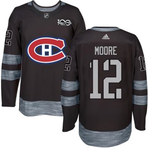 Dickie Moore Men's Montreal Canadiens Authentic Black 1917-2017 100th Anniversary Jersey