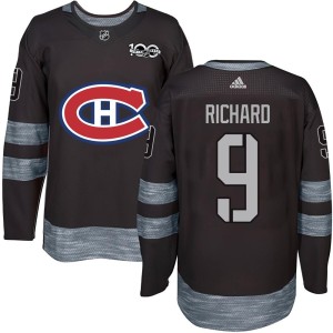 Maurice Richard Men's Montreal Canadiens Authentic Black 1917-2017 100th Anniversary Jersey