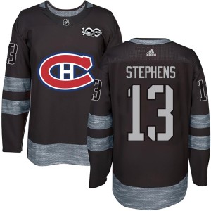 Mitchell Stephens Men's Montreal Canadiens Authentic Black 1917-2017 100th Anniversary Jersey