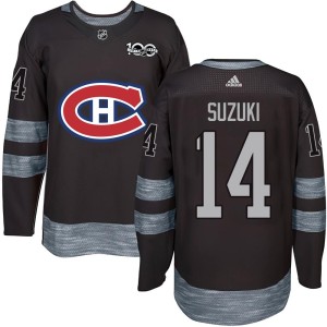 Nick Suzuki Men's Montreal Canadiens Authentic Black 1917-2017 100th Anniversary Jersey