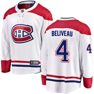 Jean Beliveau Men's Fanatics Branded Montreal Canadiens Breakaway White Away Jersey