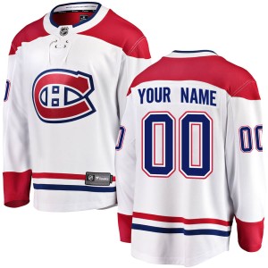 Custom Men's Fanatics Branded Montreal Canadiens Breakaway White Custom Away Jersey