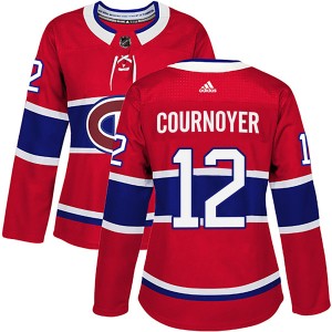 Yvan Cournoyer Women's Adidas Montreal Canadiens Authentic Red Home Jersey