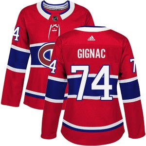 Brandon Gignac Women's Adidas Montreal Canadiens Authentic Red Home Jersey