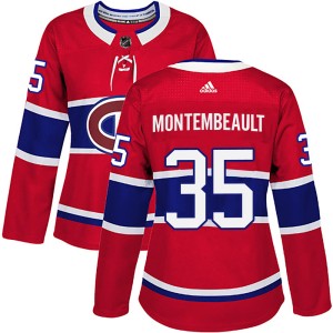 Sam Montembeault Women's Adidas Montreal Canadiens Authentic Red Home Jersey