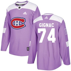 Brandon Gignac Youth Adidas Montreal Canadiens Authentic Purple Fights Cancer Practice Jersey