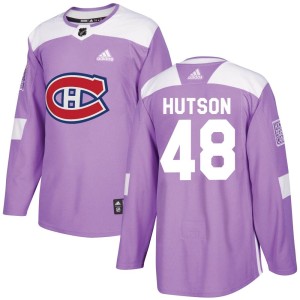 Lane Hutson Youth Adidas Montreal Canadiens Authentic Purple Fights Cancer Practice Jersey