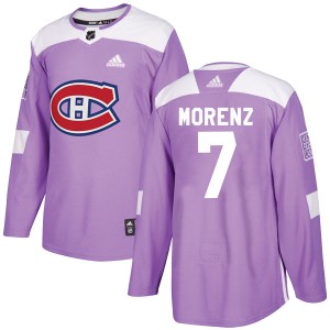 Howie Morenz Youth Adidas Montreal Canadiens Authentic Purple Fights Cancer Practice Jersey