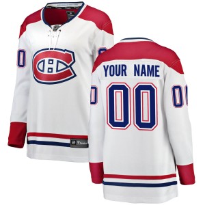 Custom Women's Fanatics Branded Montreal Canadiens Breakaway White Custom Away Jersey