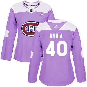 Joel Armia Women's Adidas Montreal Canadiens Authentic Purple Fights Cancer Practice Jersey