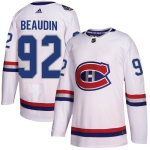 Nicolas Beaudin Men's Adidas Montreal Canadiens Authentic White 2017 100 Classic Jersey