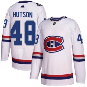 Lane Hutson Men's Adidas Montreal Canadiens Authentic White 2017 100 Classic Jersey