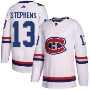 Mitchell Stephens Men's Adidas Montreal Canadiens Authentic White 2017 100 Classic Jersey