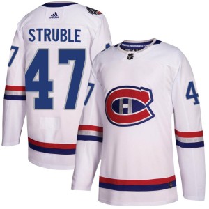 Jayden Struble Youth Adidas Montreal Canadiens Authentic White 2017 100 Classic Jersey