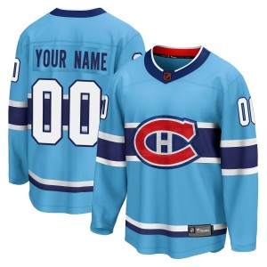 Custom Men's Fanatics Branded Montreal Canadiens Breakaway Light Blue Custom Special Edition 2.0 Jersey
