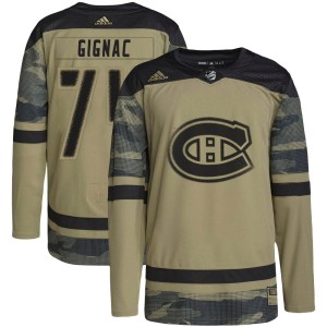 Brandon Gignac Men's Adidas Montreal Canadiens Authentic Camo Military Appreciation Practice Jersey