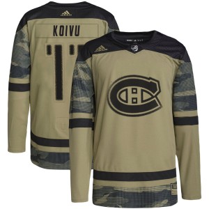 Saku Koivu Men's Adidas Montreal Canadiens Authentic Camo Military Appreciation Practice Jersey