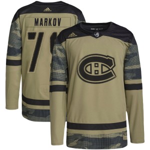 Andrei Markov Men's Adidas Montreal Canadiens Authentic Camo Military Appreciation Practice Jersey